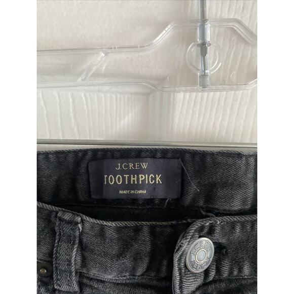 J Crew Women's 28 Black Dark‎ Wash Toothpick Skinny Jeans - Picture 3 of 6